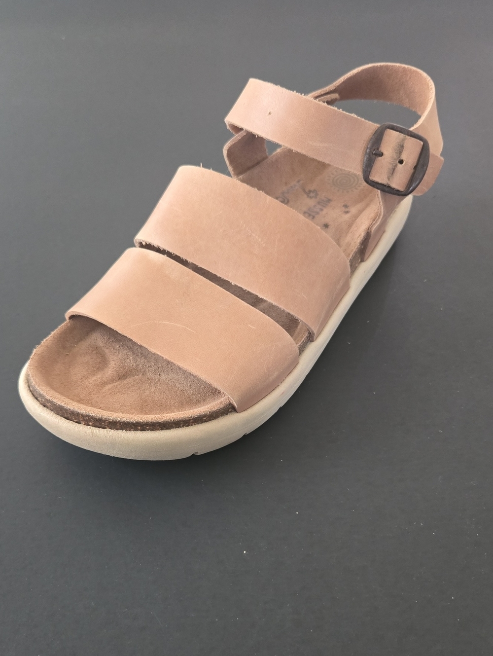 MUSSE & CLOUD Tan Leather Strappy Platform Sandals